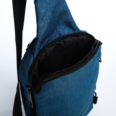 Slung bag youth from textiles, blue color-4