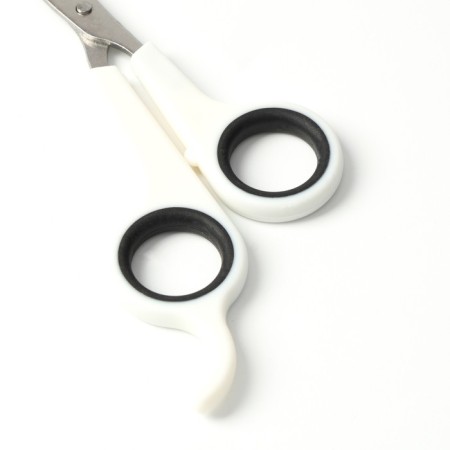 Coger scissors with an emphasis for a finger, a hole of 6 mm, white with black-3