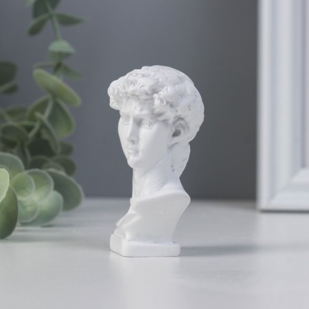 Souvenir Polystone "Bust David" White 4.7x4.5x7.8 cm-3
