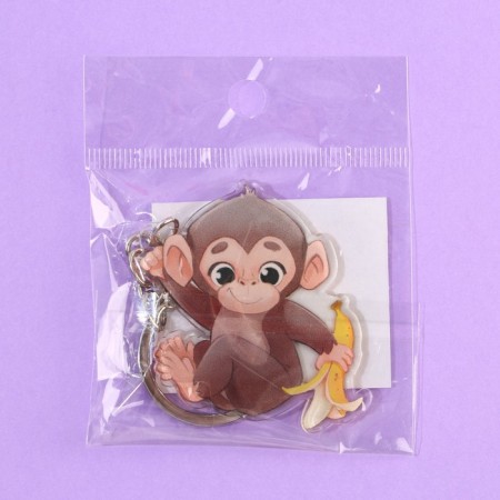 Key keychain children's acrylic "Monkey", 3.5 x 10 cm-5