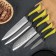 A set of kitchen knives Jana, 6 objects: blade 9 cm, 12 cm, 20 cm, 20 cm, 20 cm, with a universal block