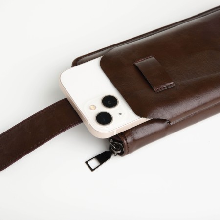 Pearl husband, 19.5*2.5*10 cm, 5 depth + n/pocket for bodies, d/maps, d/coins, on lightning, brown-4