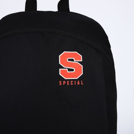 Backpack school textile SPECILA, 46x30x10 cm, vertical pocket, black color-3