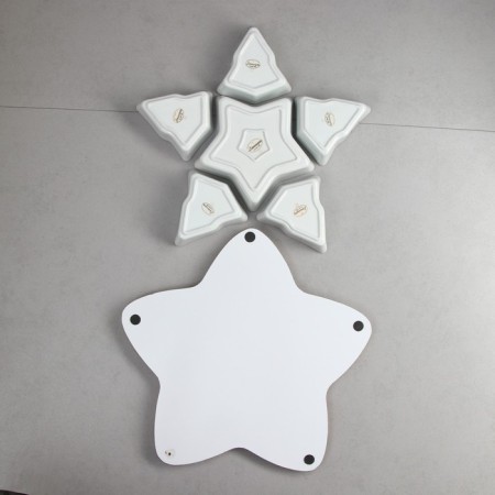 Menzhitsa "Stars", 5 pcs: 200 ml, 1 pc: 500 ml, wooden base, porcelain, Iran-4