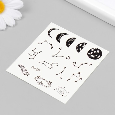 Tattoo on the body Black "Stars" 8x7.5 cm-1