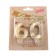 Candle in the cake anniversary "line" (set 2 in 1), number 60, gold metallic, 6.5 cm