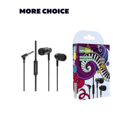 Headphones More Choice G20, microphone, vacuum, 95 dB, 32 Ohm, 3.5 mm, 1.1 m, black-2