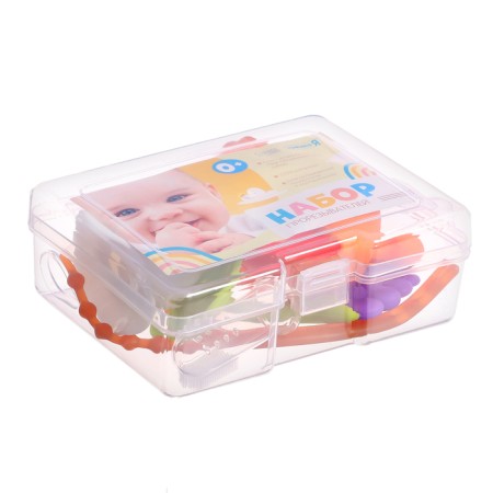 A set of teething, brush, rubble on the hand, fruit, 4 pcs.-8