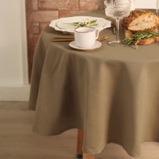 Скатерть Этель Kitchen круглая 146 +/-2 см, цв. бежевый, 100% хл, саржа 250 г/м2