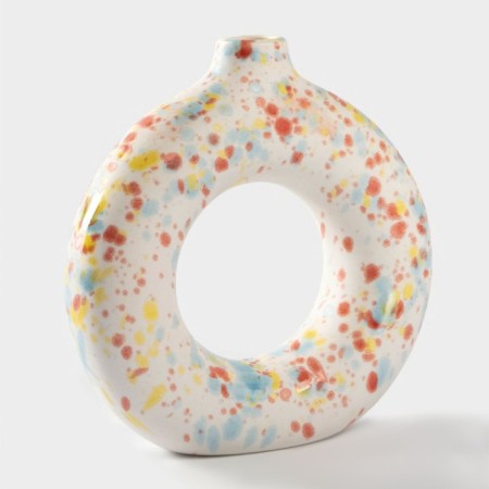 Vase for flowers ceramic "Scandinavia", 14.2 × 13.3 cm, neck D = 2.5 cm, white color-1