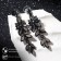 Hanging earrings with rhinestones "openwork" Spring mood, black color, 7cm