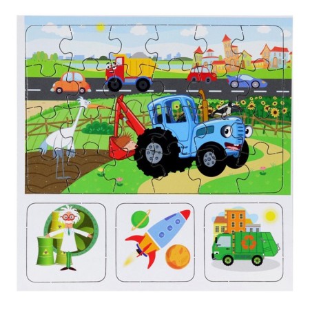 Memo 30 chips + puzzle 24 elements "Blue Tractor"-2