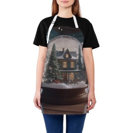 Apron kitchen with a “magic ball” photo print, adjustable, size OS