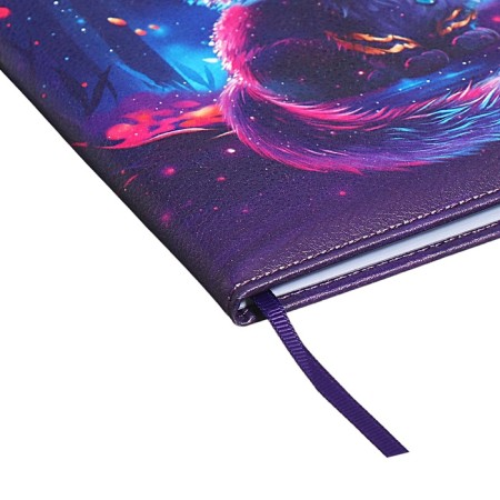Universal Diary Grade 1-11, 48 sheets "Magic Cat", a solid cover of artificial leather, lies, universal cheat sheet, block 80 g/m2-6