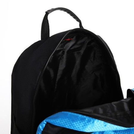 Tourist backpack on lightning, 5 outer pockets, black/blue color-9