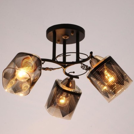 Chandelier 10101/3 3x60W E27, black/amber, 50x50x28 cm-1