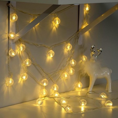 Garland “thread” 5 m with nozzles “soccer ball”, ip20, transparent thread, 30 LED, glow warm white, 8 modes, 220 V-2