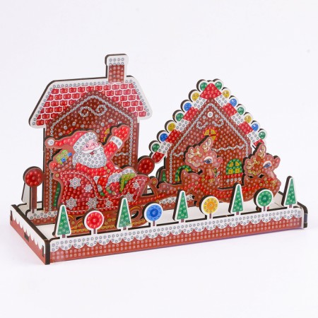 Diamond embroidery "Santa Claus in the harness" Interior decor-1