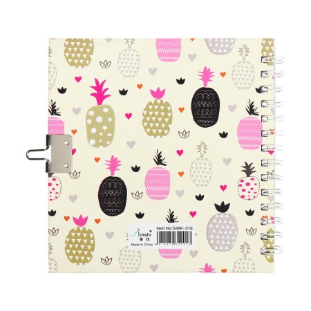 Gift notebook, 45 sheets, line, on the castle, on the crest, pineapples (13x13.5cm)-5