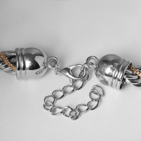 Piece "chain" heart, burning, color silver, 44 cm-3