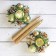New Year's candle with the candlestick "Golden balls and cones" (set 4 pcs) 3.5x15x11 cm
