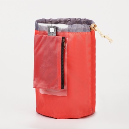Cosmetic bag on a lace, with a wallet, red color-2