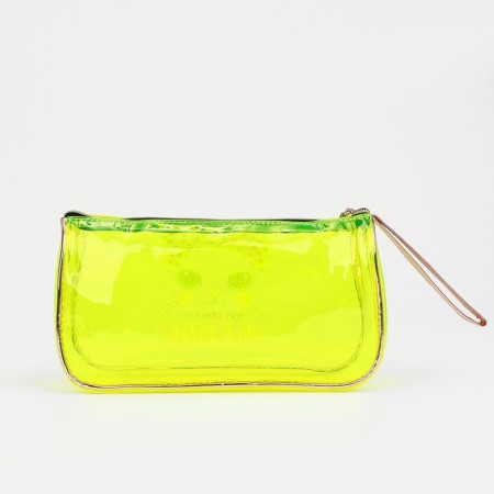 Cosmetic bag with a lightning, with a pen, yellow color-1