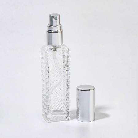 Perfume bottle "Transparent pattern", with a spray, 15 ml, silver color-7