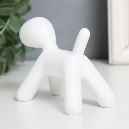 Souvenir Polystone "Dog" White 10x7.8x5.4 cm-3