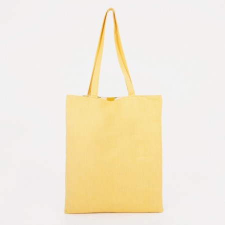 The shop bag is bilateral, without fastening, outer pocket, yellow color-1