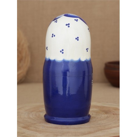 Nesting doll "blue bouquet" 5 puppet-3
