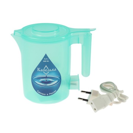 Electric kettle "Drop", plastic, 0.5 l, 600 watts, turquoise