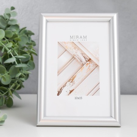 Photo frame Plastic "Mira" 10x15 cm, silver (plastic screen)