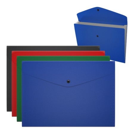 Folder-carte, A4, 4 departments, 400 μm, Erichkrause "Matt Classic", on the button, embossing "Sand", mix