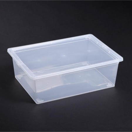 Storage box with a lid 25 l, 53 × 37 × 18 cm, the color is transparent