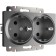 Double socket with grounding (matte graphite) W1172064