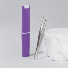 Direct tweezers, narrow, 9 cm, in case, color mix