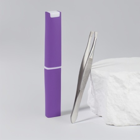 Direct tweezers, narrow, 9 cm, in case, color mix