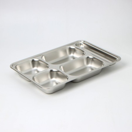 Stainless steel tray, 5 sections, 33.5 × 23 × 4 cm