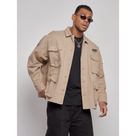Jeaning jacket men's, size 50, beige color-5