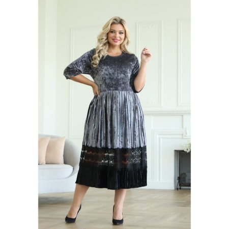 Women's dress, size 62, gray color-11