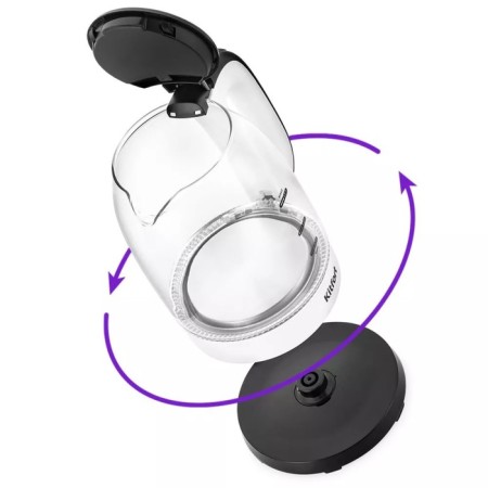 Electric kettle KitFort KT-6192, glass, 1.7 l, 1850-2200 W, white-black-6
