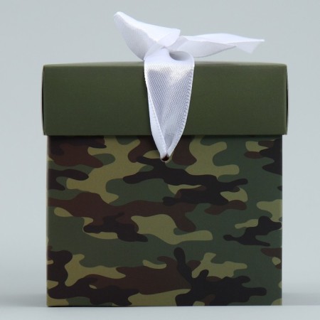 Gift folding box, packaging, “February 23”, 10 x 10 x 10 cm-4