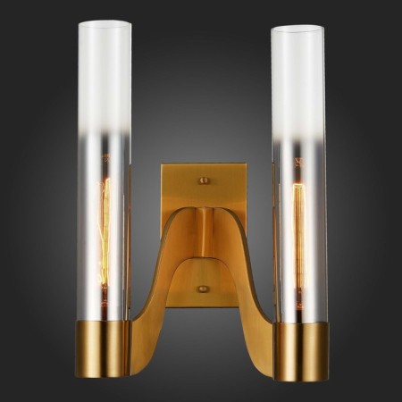 Sconces st. SL1235.301.02. Ettore. 2x40 watts, E14, 31.5x45 cm, brass color-2