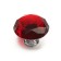 Handle button cappio, red color "diamond", glass, d = 40 mm