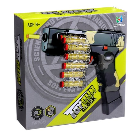Glock pistol with tape supply of cartridges, works from the battery-12
