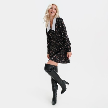 Women's dress with collar Mist p. 50, black-4