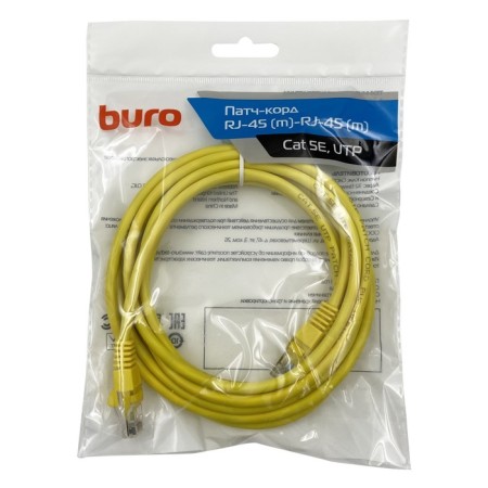 Buro UTP 4 pairs CAT5E CCA Molded 3M yellow RJ-45 (M) -RJ-45 (M)-1