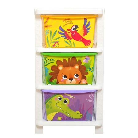 Baby chest of drawers "Friendly animals", 3 sections-3