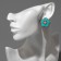 Earrings plastic "flowers", pink-green color